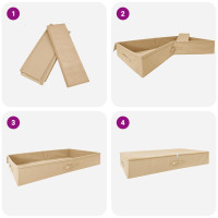 Produktbild för Förvaringslåda 6 pcs Gräddvit 100 x 50 x 18 cm Non-woven tyg