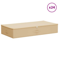 Produktbild för Förvaringslåda 24 pcs Gräddvit 100 x 50 x 18 cm Non-woven tyg