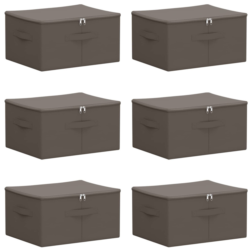 Produktbild för Förvaringslåda 6 pcs Grå 43 x 34 x 23 cm Non-woven tyg