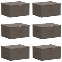 Produktbild för Förvaringslåda 6 pcs Grå 43 x 34 x 23 cm Non-woven tyg