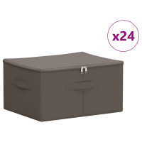 Produktbild för Förvaringslåda 24 pcs Grå 50 x 30 x 25 cm Non-woven tyg