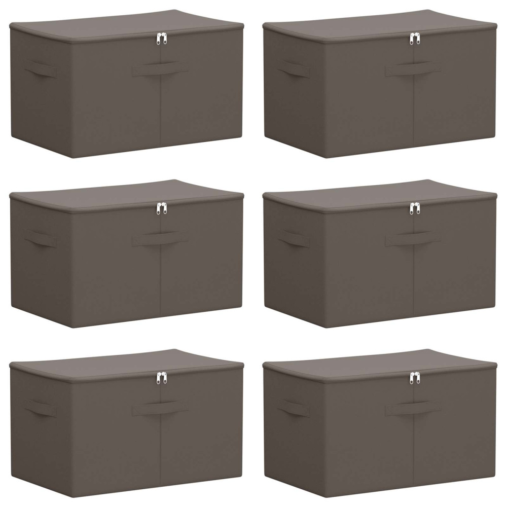 Produktbild för Förvaringslåda 6 pcs Antracit 55 x 35 x 32 cm Non-woven tyg