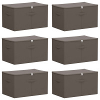 Produktbild för Förvaringslåda 6 pcs Grå 60 x 43 x 35 cm Non-woven tyg