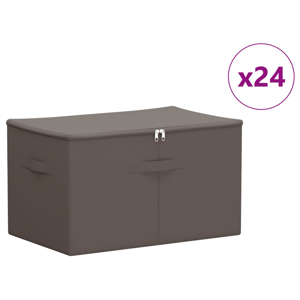 Produktbild för Förvaringslåda 24 pcs Grå 60 x 43 x 35 cm Non-woven tyg