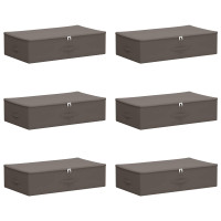 Produktbild för Förvaringslåda 6 pcs Grå 70 x 40 x 18 cm Non-woven tyg