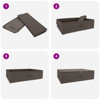 Produktbild för Förvaringslåda 24 pcs Grå 70 x 40 x 18 cm Non-woven tyg