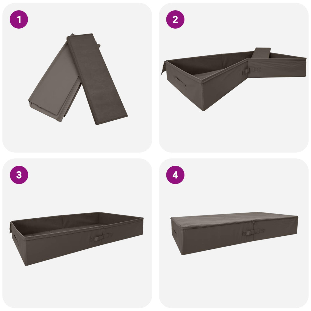 Produktbild för Förvaringslåda 24 pcs Grå 100 x 50 x 18 cm Non-woven tyg
