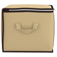 Produktbild för Förvaringslåda med transparent sidofönster Gräddvit