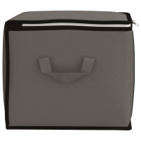 Produktbild för Förvaringslåda med transparent sidofönster Grå 55 x 35 x 32 cm