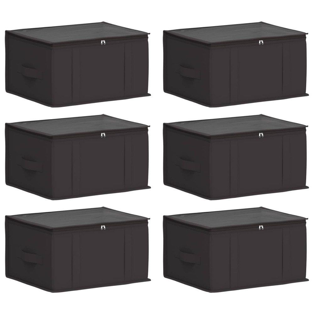 Produktbild för Förvaringslåda med transparent toppfönster 6 pcs Antracit