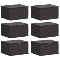 Produktbild för Förvaringslåda med transparent toppfönster 6 pcs Antracit