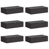 Produktbild för Förvaringslåda med transparent toppfönster 6 pcs Antracit