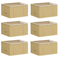Produktbild för Förvaringslåda med transparent toppfönster 6 pcs Gräddvit
