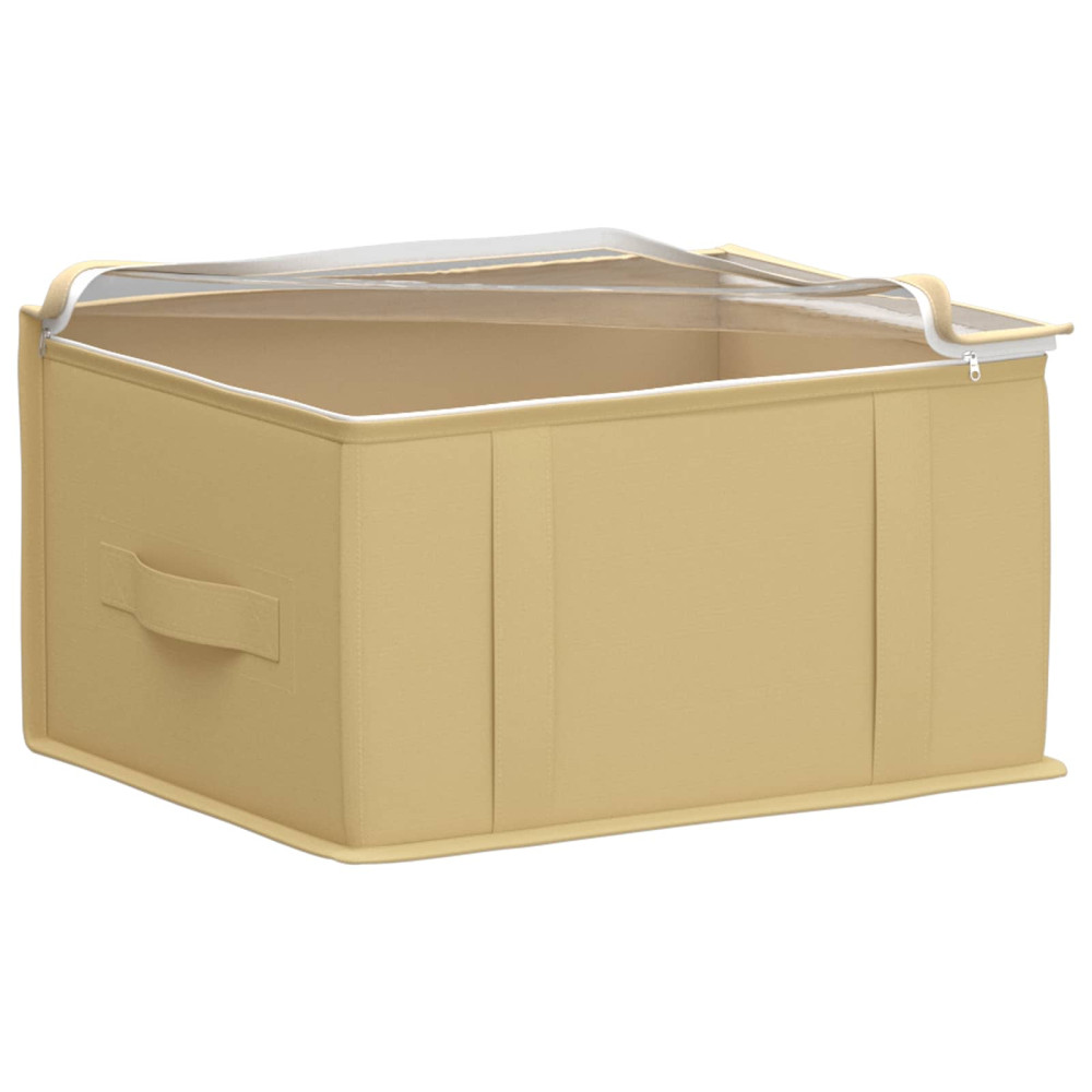 Produktbild för Förvaringslåda med transparent toppfönster 6 pcs Gräddvit
