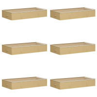 Produktbild för Förvaringslåda med transparent toppfönster 6 pcs Gräddvit