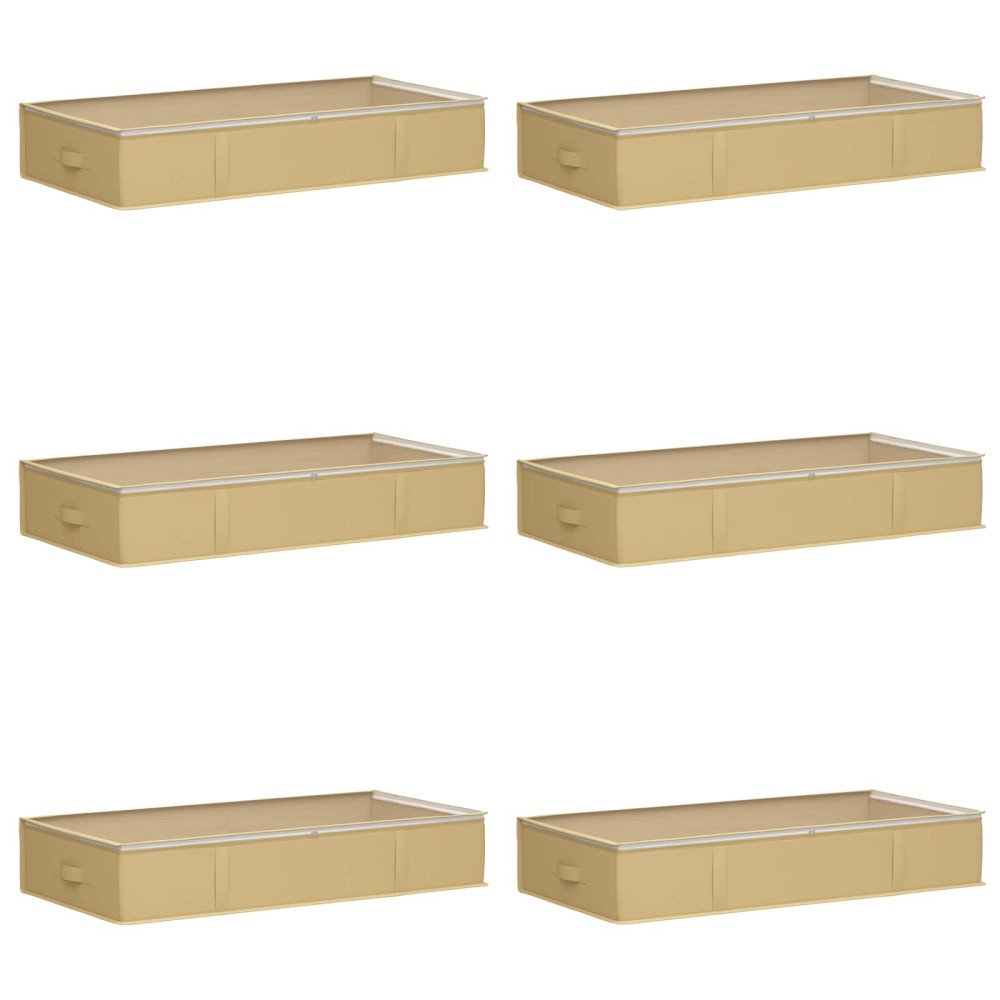 Produktbild för Förvaringslåda med transparent toppfönster 6 pcs Gräddvit