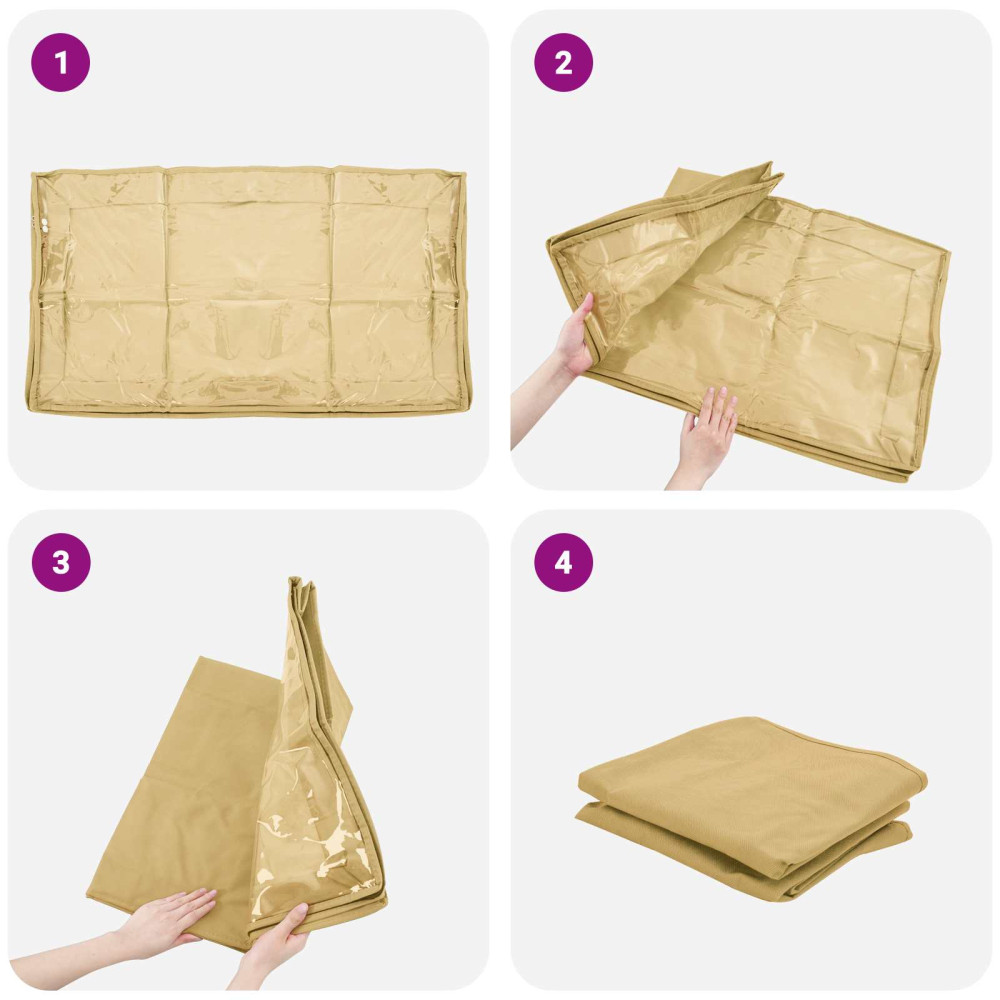 Produktbild för Förvaringslåda med transparent toppfönster 6 pcs Gräddvit