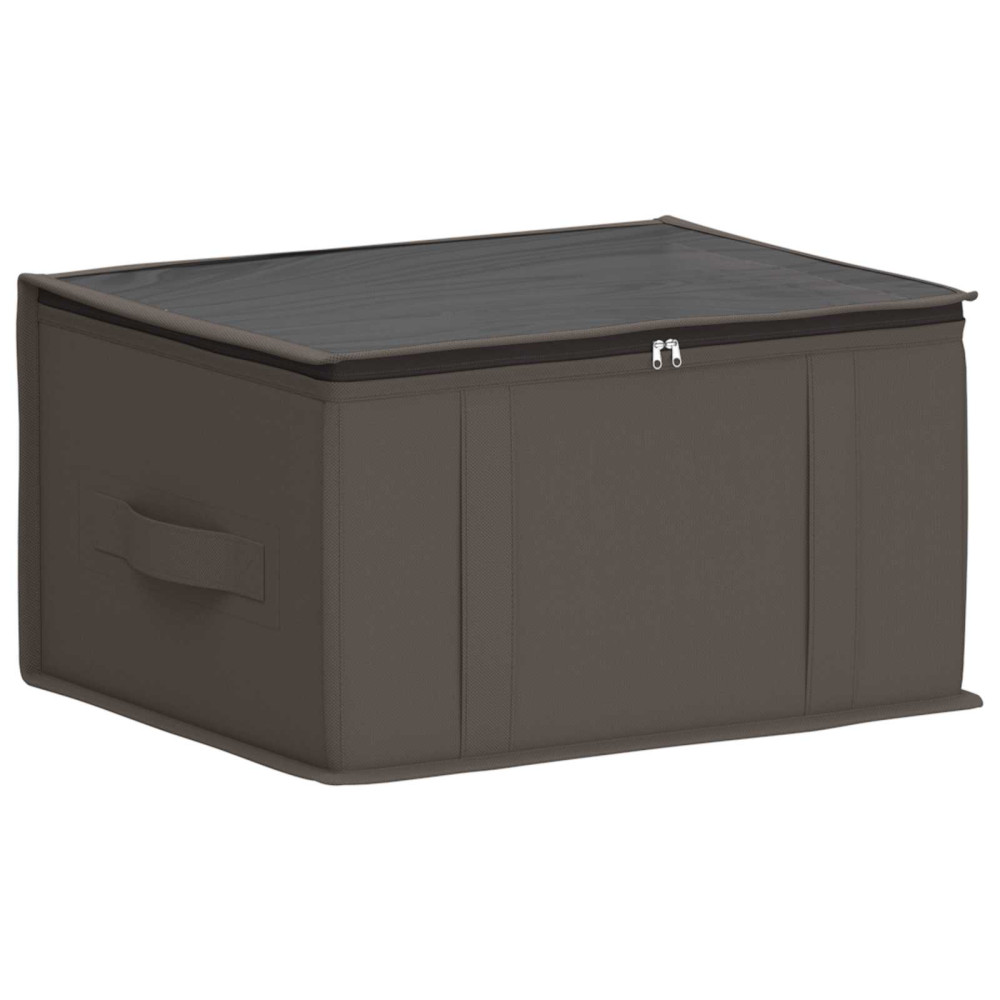 Produktbild för Förvaringslåda med transparent toppfönster Grå 43 x 34 x 23 cm