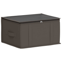 Produktbild för Förvaringslåda med transparent toppfönster Grå 43 x 34 x 23 cm