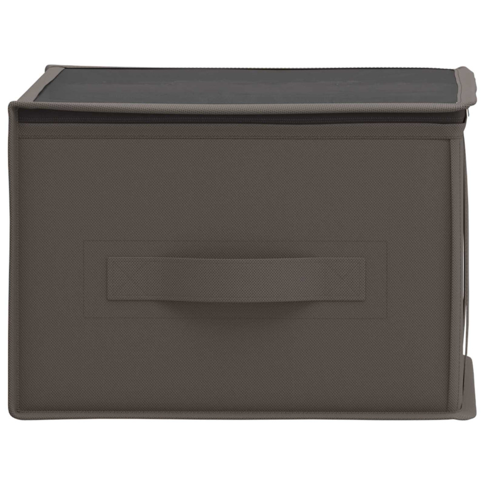 Produktbild för Förvaringslåda med transparent toppfönster Grå 50 x 30 x 25 cm