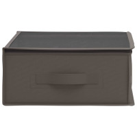 Produktbild för Förvaringslåda med transparent toppfönster Grå 70 x 40 x 18 cm