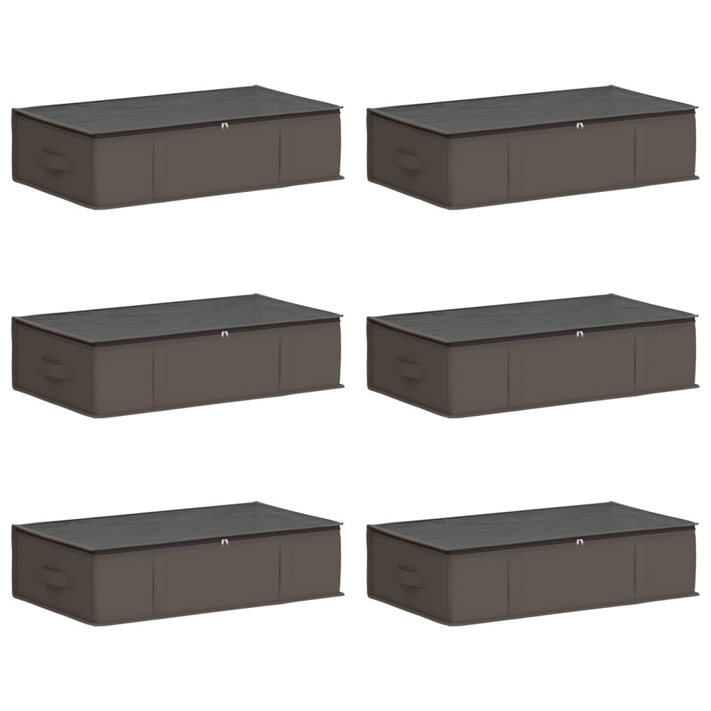 Produktbild för Förvaringslåda med transparent toppfönster 6 pcs Grå