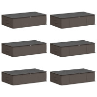 Produktbild för Förvaringslåda med transparent toppfönster 6 pcs Grå