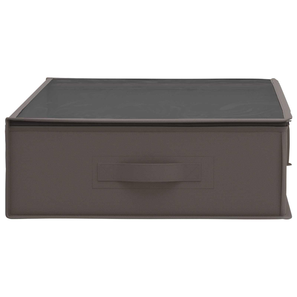 Produktbild för Förvaringslåda med transparent toppfönster Grå 90 x 48 x 15 cm