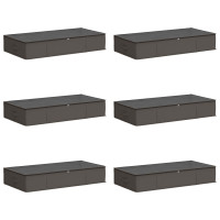 Produktbild för Förvaringslåda med transparent toppfönster 6 pcs Grå
