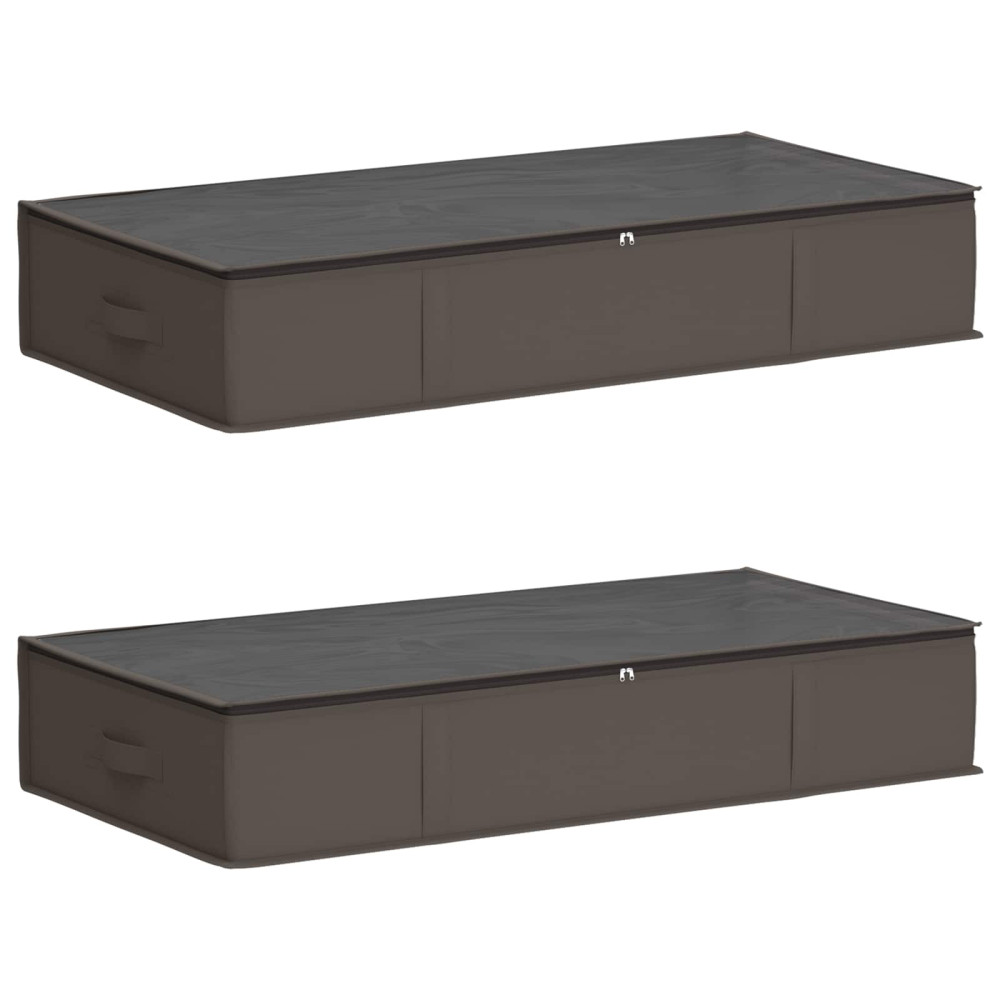 Produktbild för Förvaringslåda med transparent toppfönster 2 pcs Grå