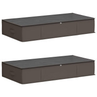 Produktbild för Förvaringslåda med transparent toppfönster 2 pcs Grå