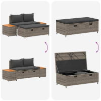 Produktbild för Utomhussoffset 4 -Seater 4 pcs 55 x 30 x 39 cm