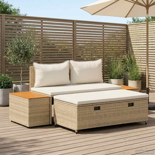 vidaXL Utomhussoffset 4 -Seater 4 pcs 55 x 30 x 39 cm