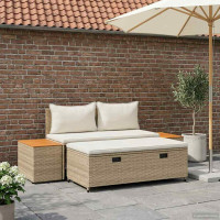 Produktbild för Utomhussoffset 4 -Seater 4 pcs 55 x 30 x 39 cm