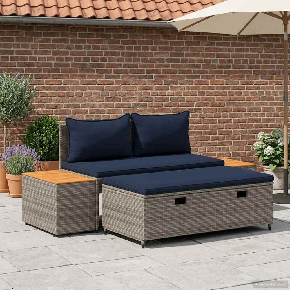 Produktbild för Utomhussoffset 4 -Seater 4 pcs 55 x 30 x 39 cm