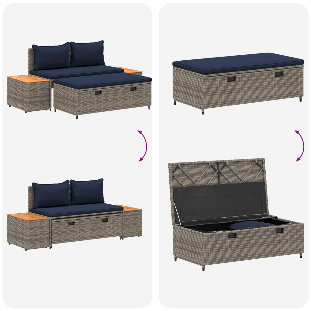 Produktbild för Utomhussoffset 4 -Seater 4 pcs 55 x 30 x 39 cm