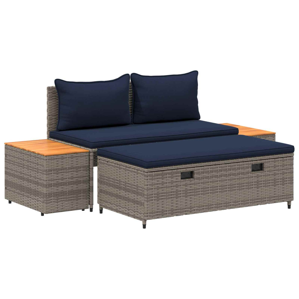 Produktbild för Utomhussoffset 4 -Seater 4 pcs 55 x 30 x 39 cm