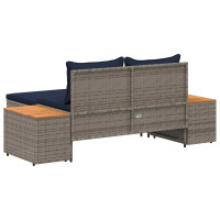 Produktbild för Utomhussoffset 4 -Seater 4 pcs 55 x 30 x 39 cm