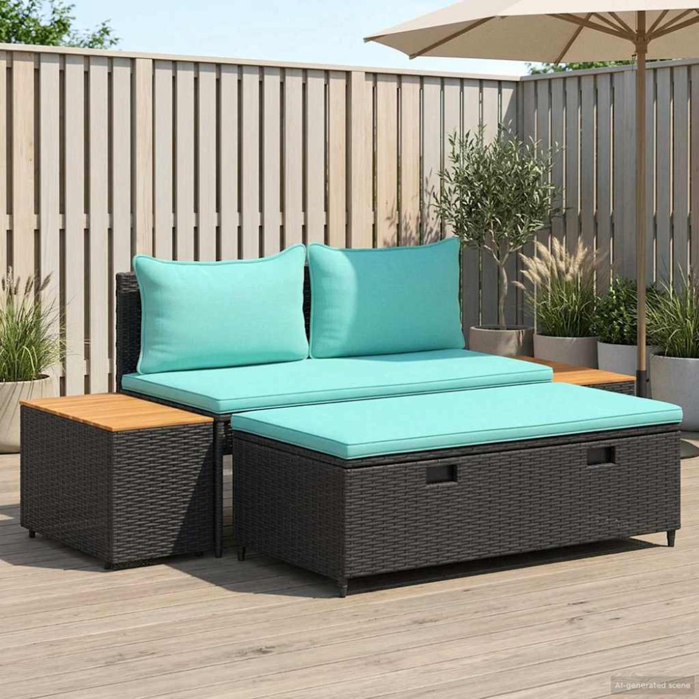 Produktbild för Utomhussoffset 4 -Seater 4 pcs 55 x 30 x 39 cm