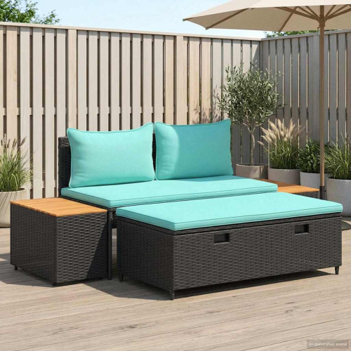 vidaXL Utomhussoffset 4 -Seater 4 pcs 55 x 30 x 39 cm