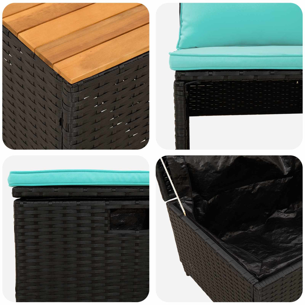 Produktbild för Utomhussoffset 4 -Seater 4 pcs 55 x 30 x 39 cm
