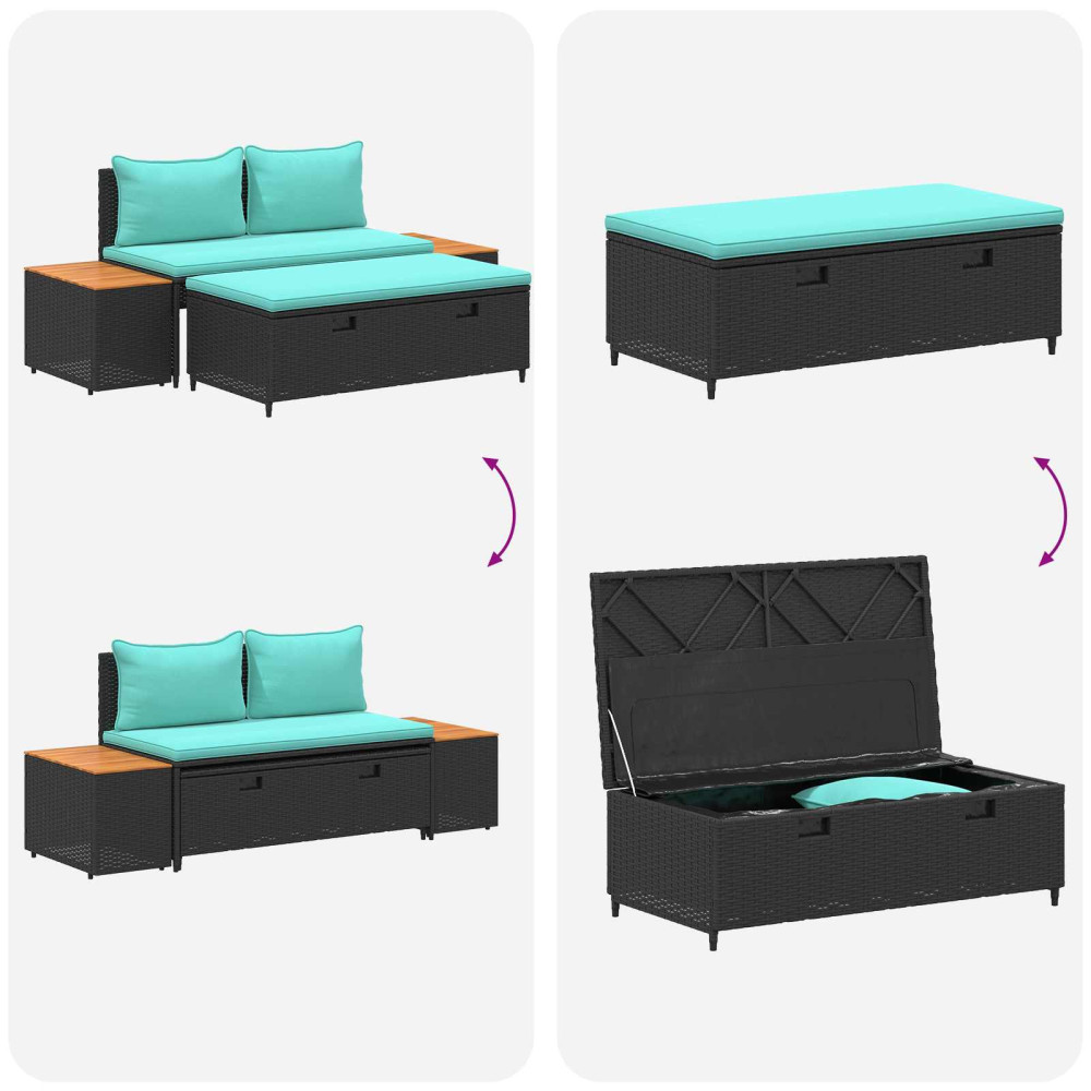 Produktbild för Utomhussoffset 4 -Seater 4 pcs 55 x 30 x 39 cm