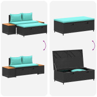 Produktbild för Utomhussoffset 4 -Seater 4 pcs 55 x 30 x 39 cm