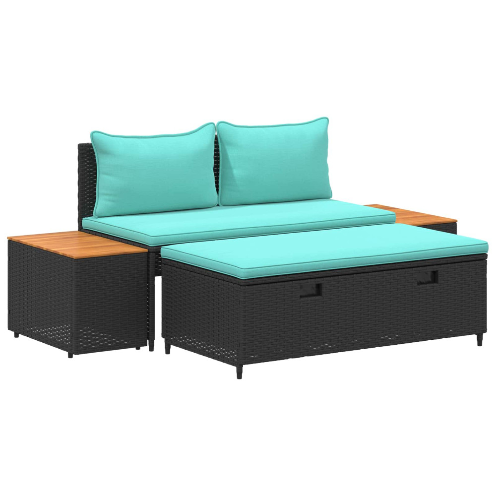 Produktbild för Utomhussoffset 4 -Seater 4 pcs 55 x 30 x 39 cm
