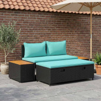 Produktbild för Utomhussoffset 4 -Seater 4 pcs 55 x 30 x 39 cm
