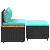 Produktbild för Utomhussoffset 4 -Seater 4 pcs 55 x 30 x 39 cm