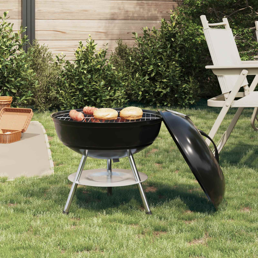 Produktbild för Kolgrill Svart 36,5 x 36,5 x 40 cm