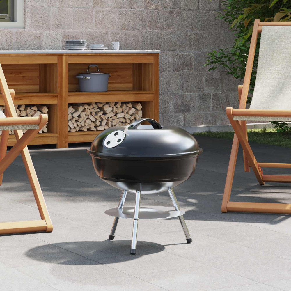 Produktbild för Kolgrill Svart 36,5 x 36,5 x 40 cm