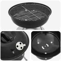 Produktbild för Kolgrill Svart 36,5 x 36,5 x 40 cm