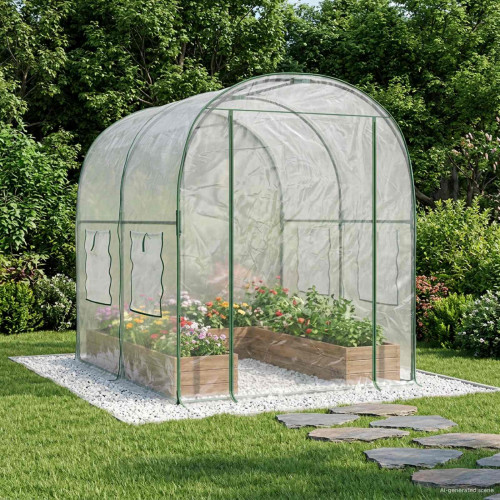 vidaXL Växthus med ram 160 x 200 x 192,5 cm PVC Transparent